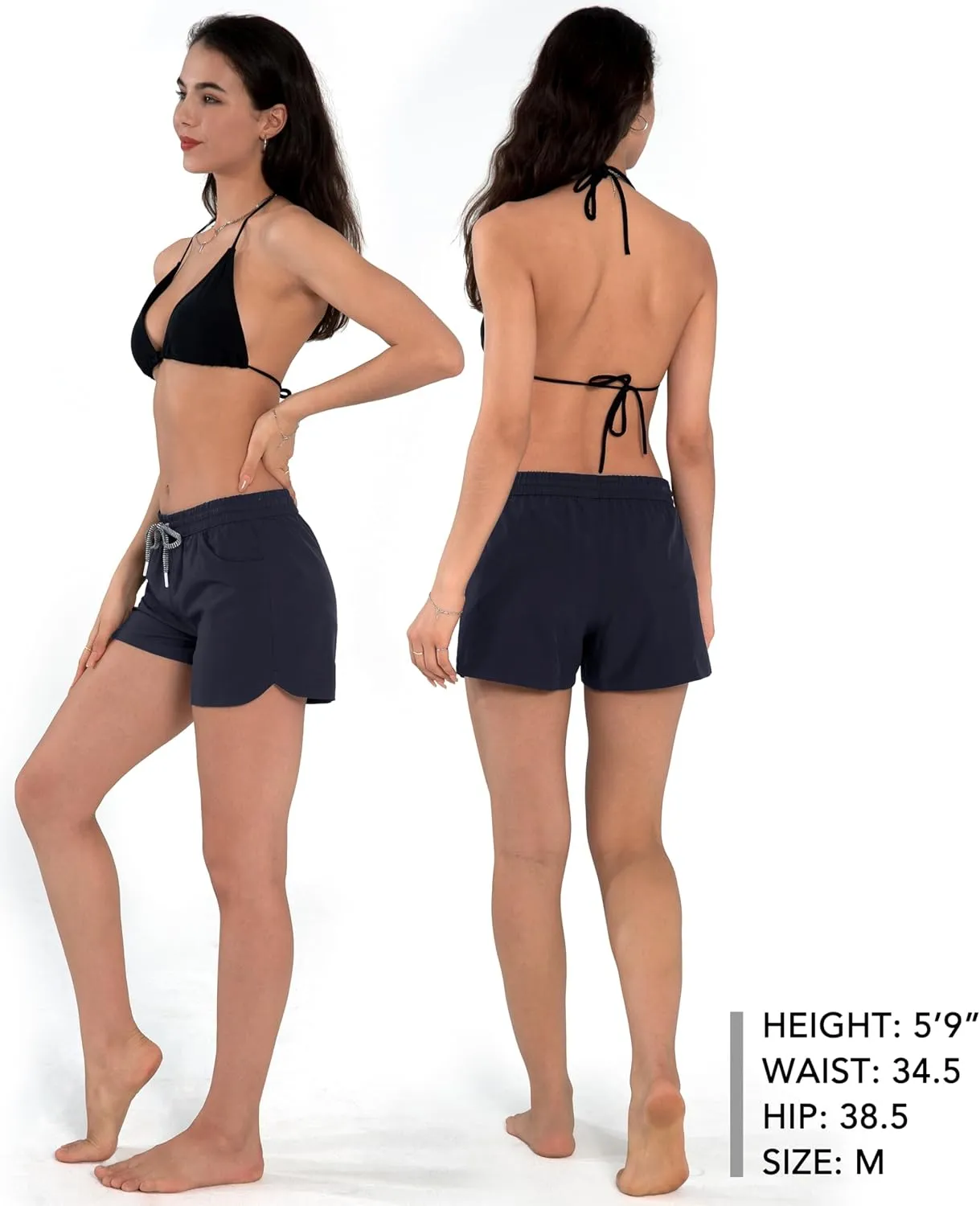 Actleis Womens Swim Shorts UPF50  Board Shorts Quick Dry Beach Shorts Drawstring Sports Summer Bottom