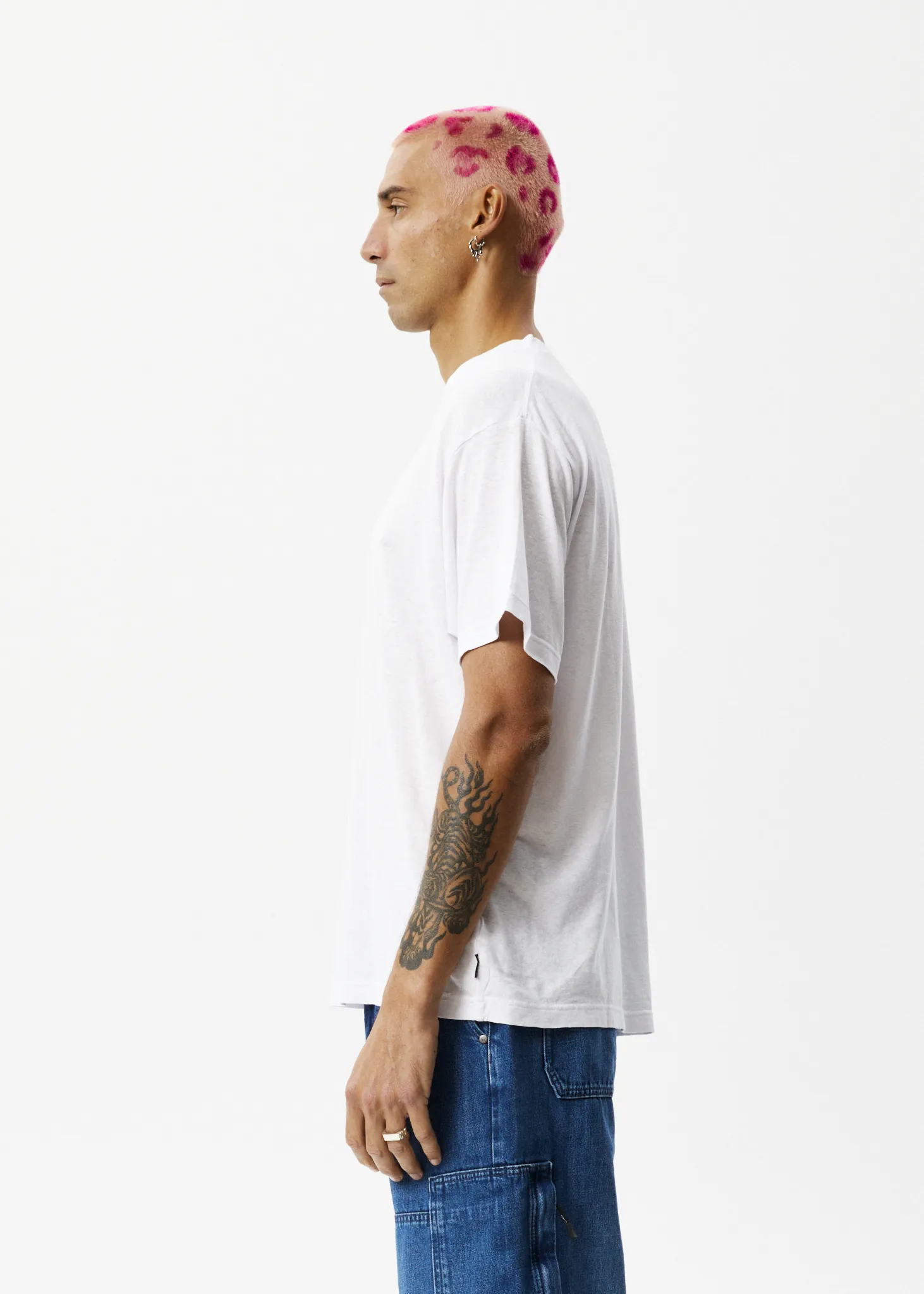 AFENDS Mens Peace - Boxy Graphic T-Shirt - White