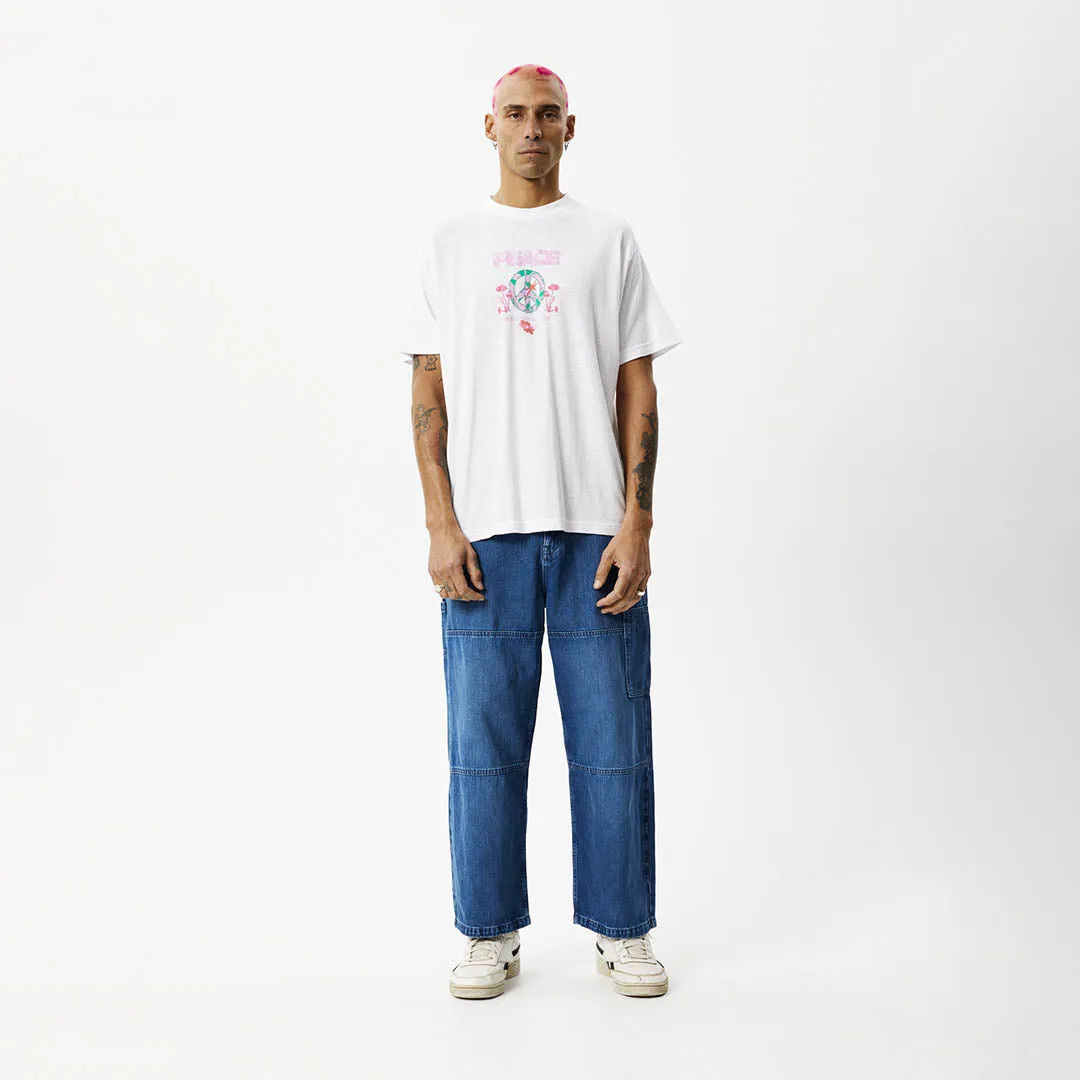 AFENDS Mens Peace - Boxy Graphic T-Shirt - White