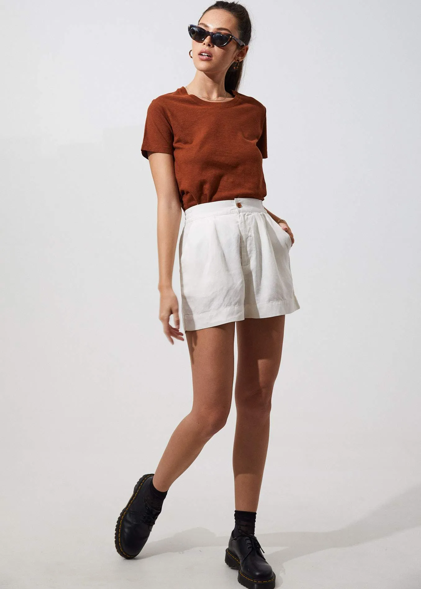 Afends Womens Hemp Basics - Standard Fit Tee - Ginger