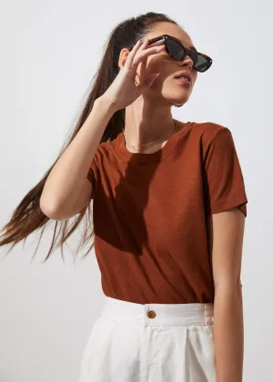 Afends Womens Hemp Basics - Standard Fit Tee - Ginger