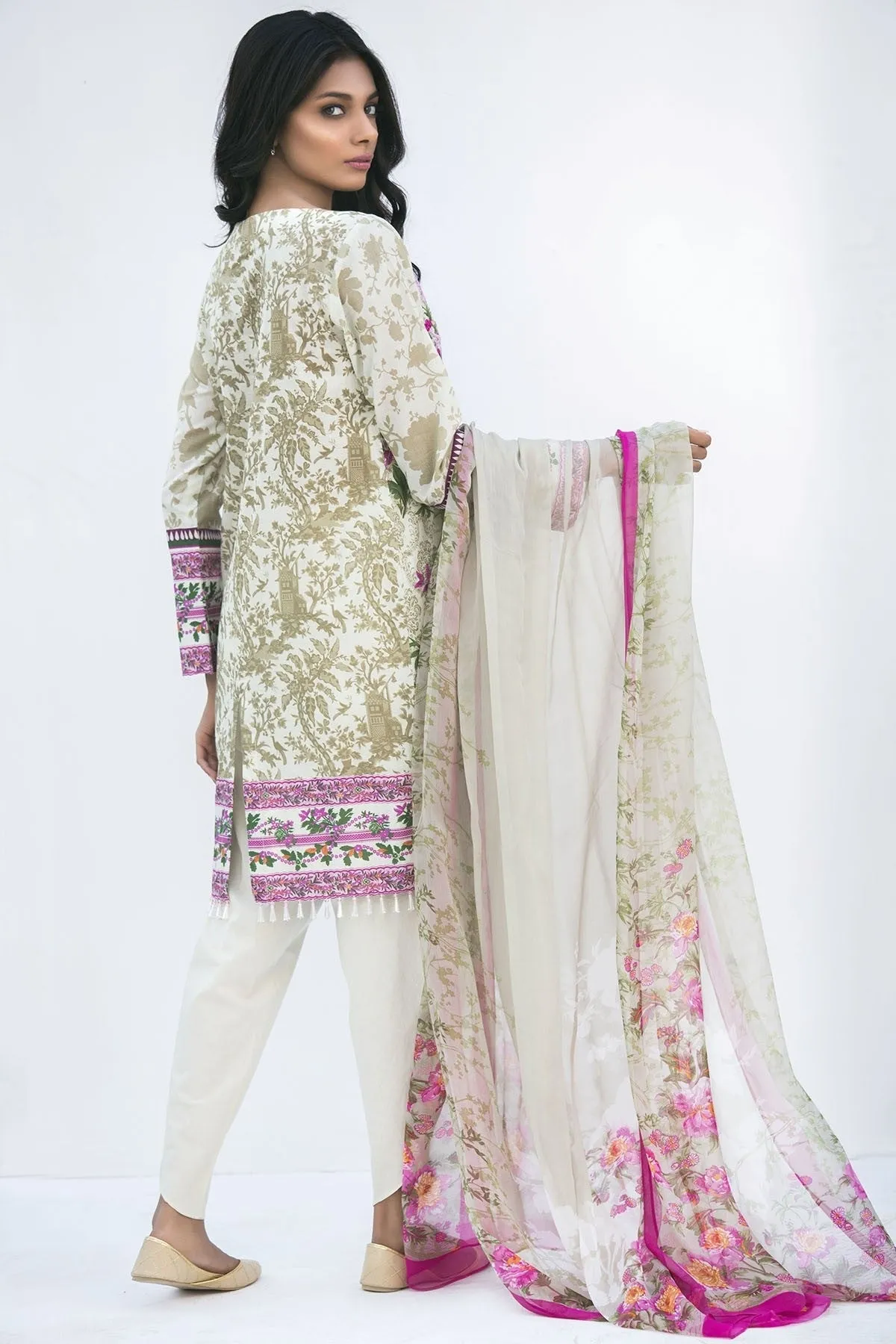 AlKaram Spring/Summer 2018 – 3 Piece Printed Embroidered – SS-09 Olive