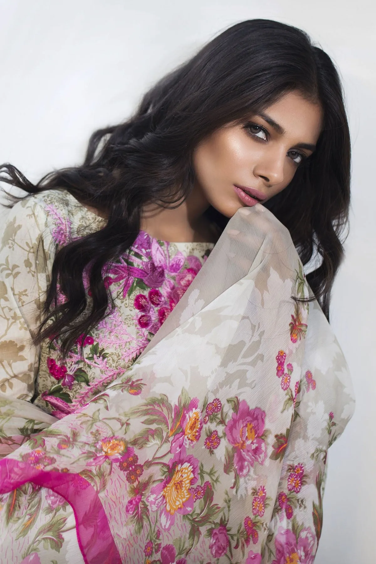 AlKaram Spring/Summer 2018 – 3 Piece Printed Embroidered – SS-09 Olive