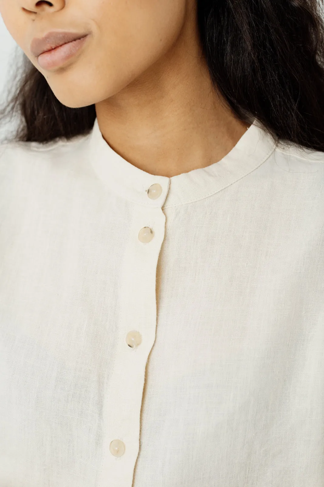 Amber Shirt, Long Sleeve, Hemp, Milky White