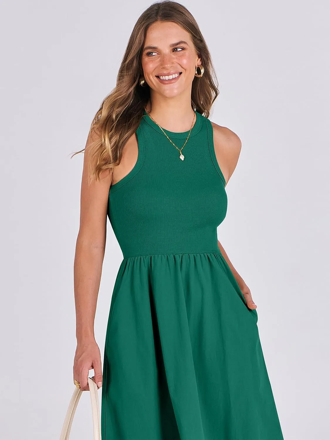 ANRABESS Womens 2025 Summer Casual Maxi Dress A line Tiered Flowy Short Sleeve Crewneck T Shirt Beach Travel Long Dresses