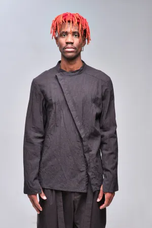 Asymmetric-Closure Hemp Shirt