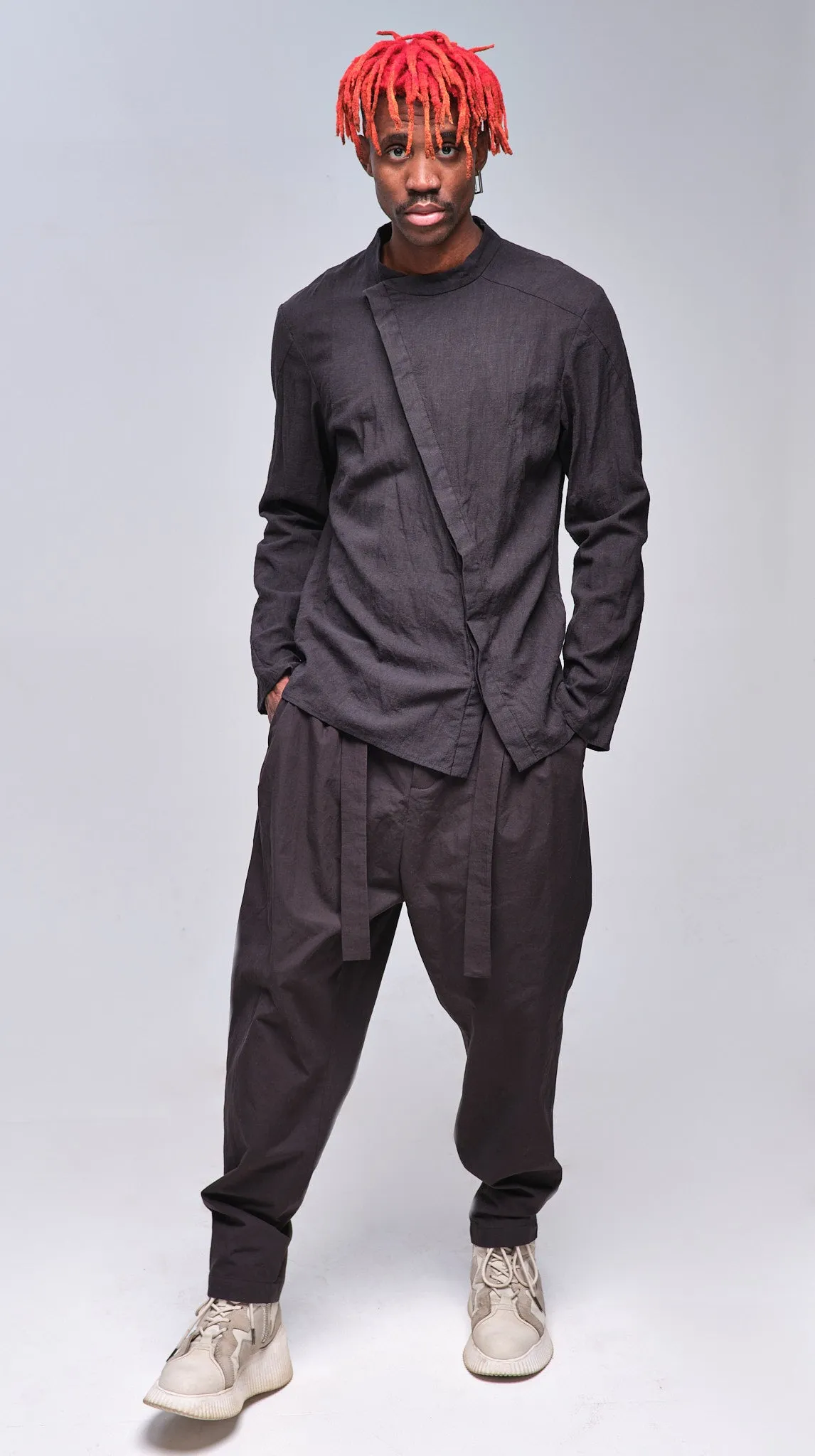 Asymmetric-Closure Hemp Shirt