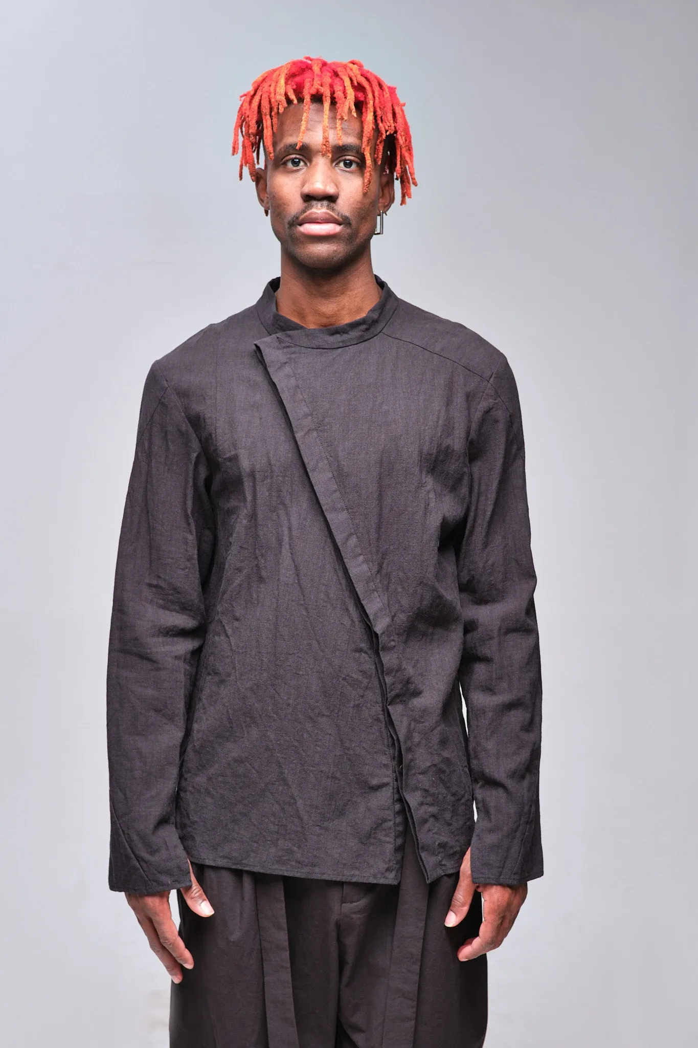 Asymmetric-Closure Hemp Shirt
