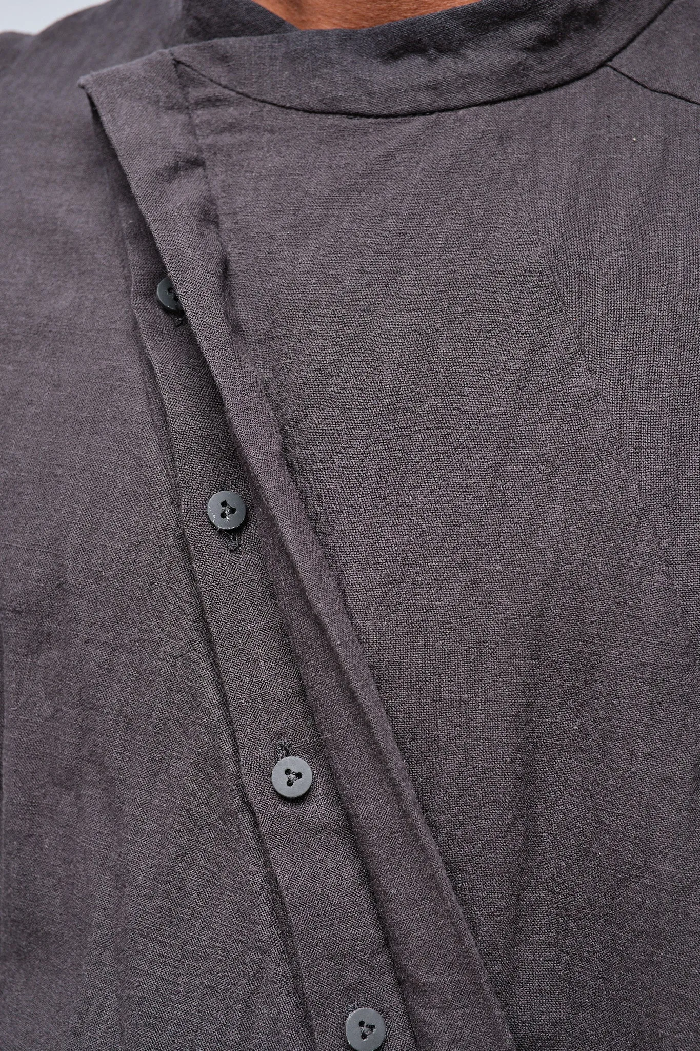Asymmetric-Closure Hemp Shirt