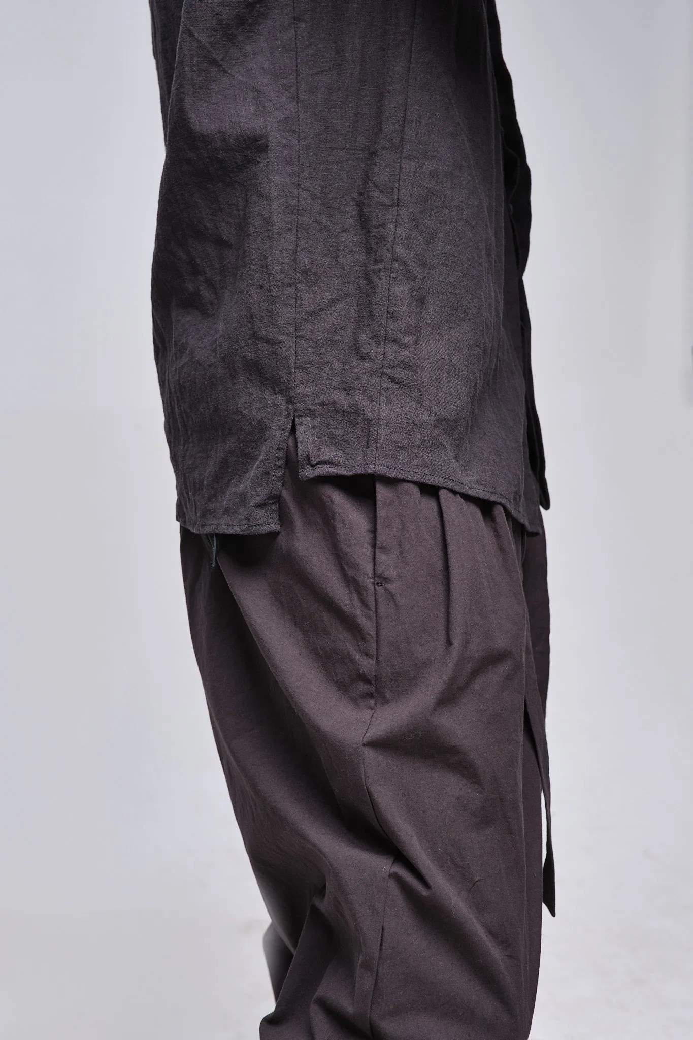 Asymmetric-Closure Hemp Shirt