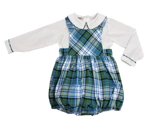 Baby Boy Fall Blue Plaid Romper