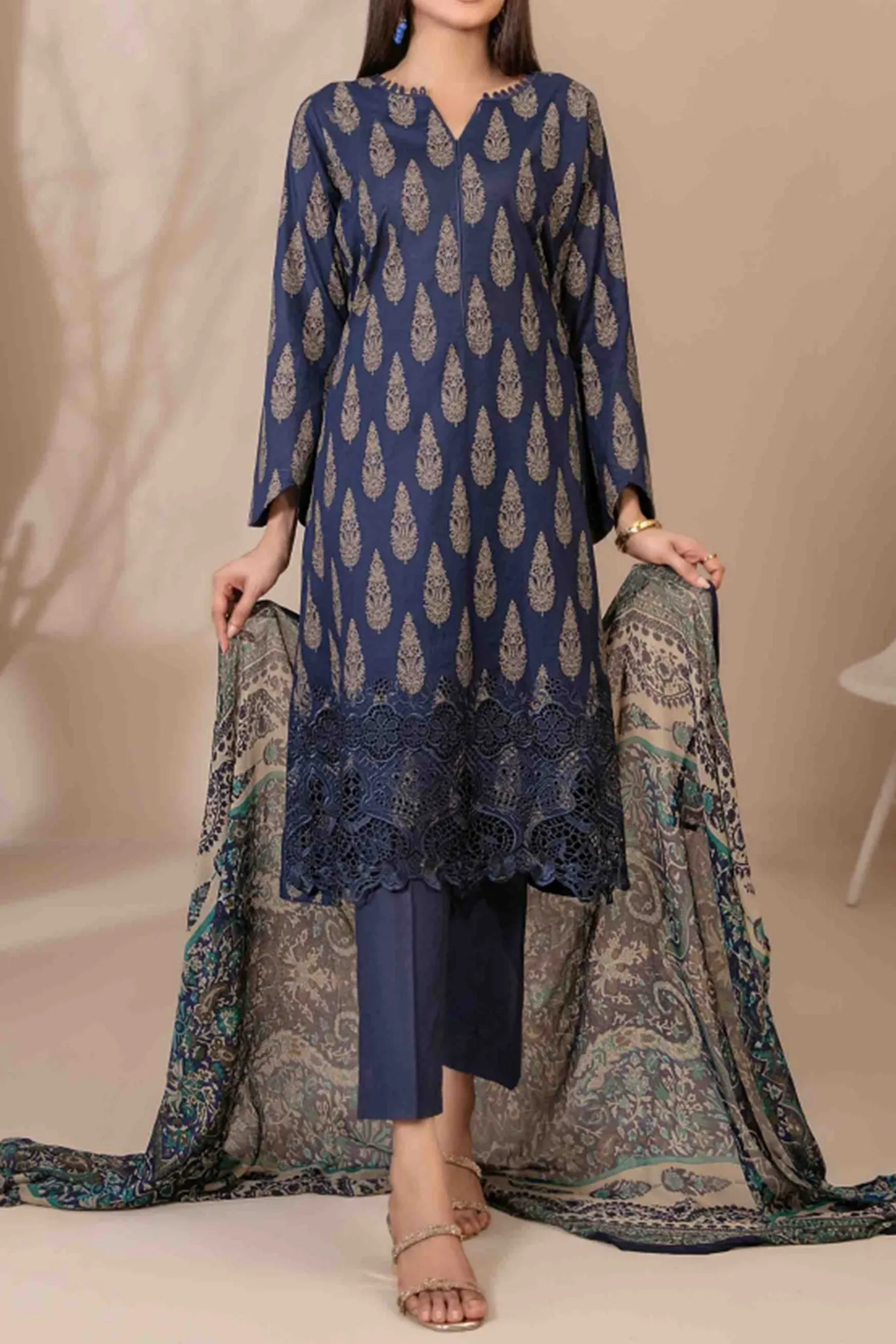 Banah By Tawakkal Unstitched 3 Piece Emb Lawn Collection'2024-D-9116