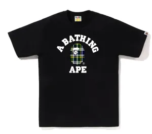 BAPE CHECK COLLEGE TEE BLACK/GREEN