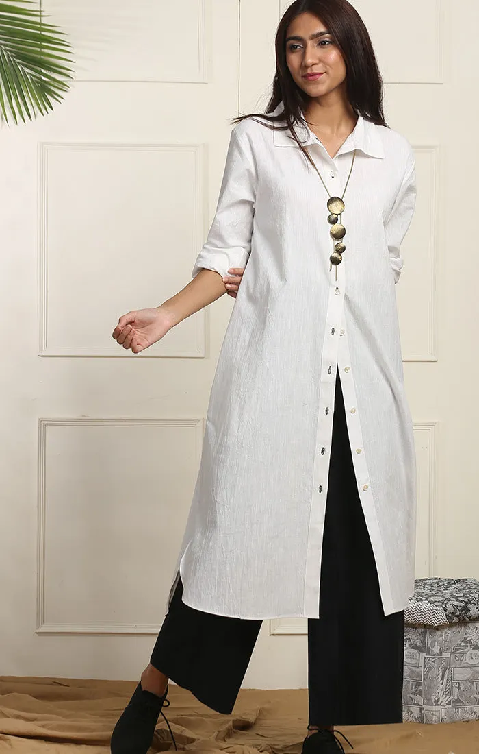 Black Wide Leg Straight Pants - Twill