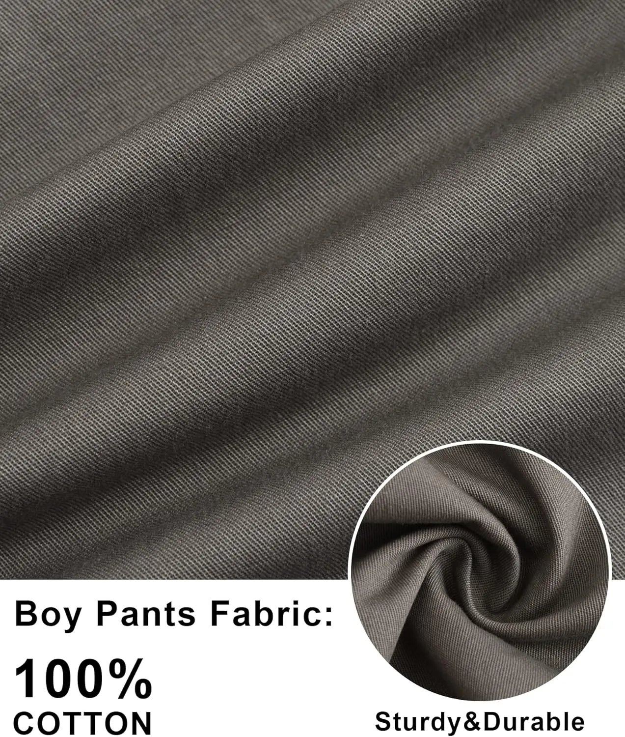 Boys Cargo Pants Kids Joggers Youth Hiking Pants Elastic Waist Cotton Twill Jogging School Pants