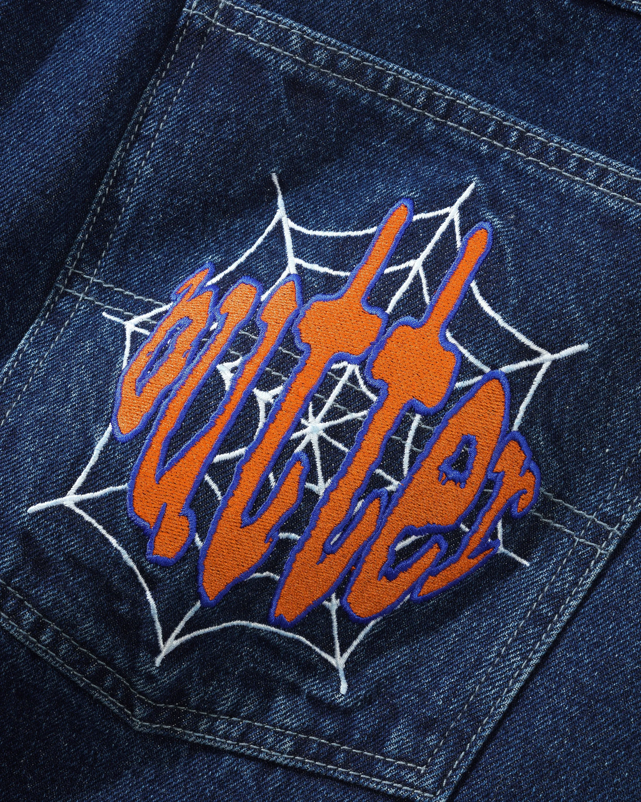 Butter Goods Spider Denim Shorts Dark Indigo