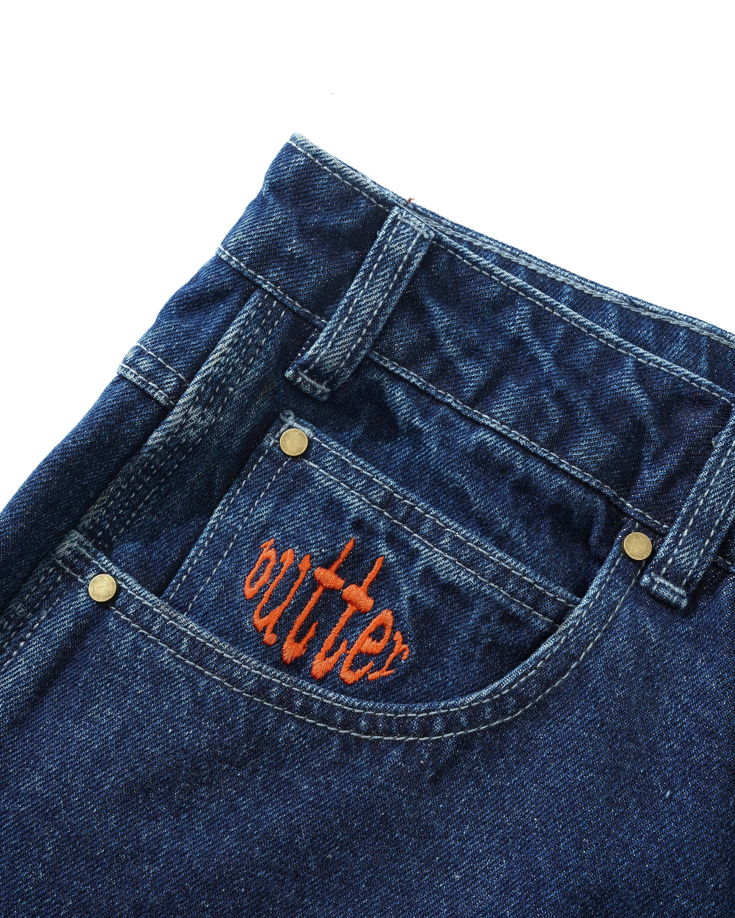 Butter Goods Spider Denim Shorts Dark Indigo