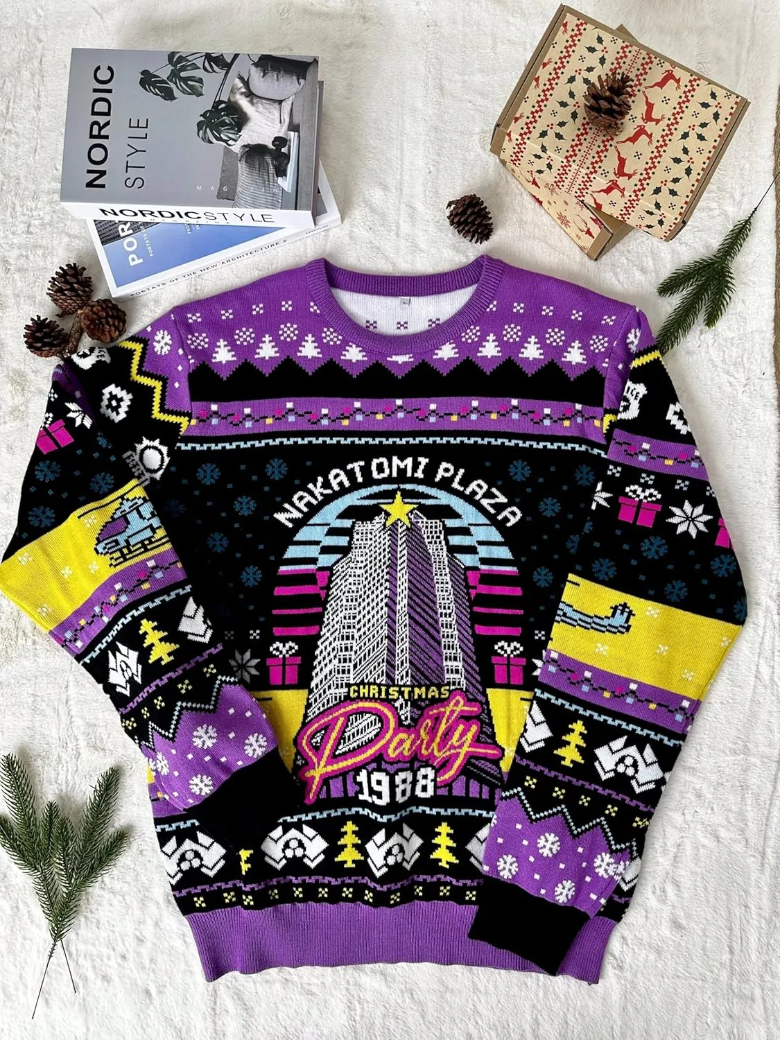 Christmas Party 1988 Ugly Sweater - Plaza Ugly Christmas Sweaters - Knitted Unisex Movie Xmas Sweater