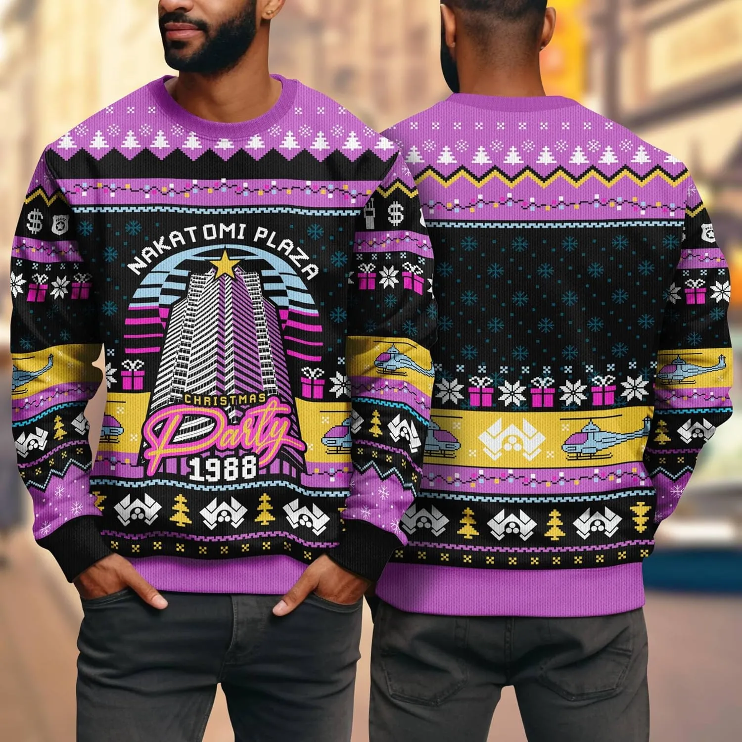 Christmas Party 1988 Ugly Sweater - Plaza Ugly Christmas Sweaters - Knitted Unisex Movie Xmas Sweater
