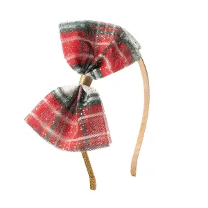 Christmas Plaid Bow Headband - Kids Holiday Headband