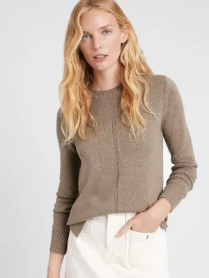 Cotton-Hemp Crew-Neck Sweater in Maplewood Taupe