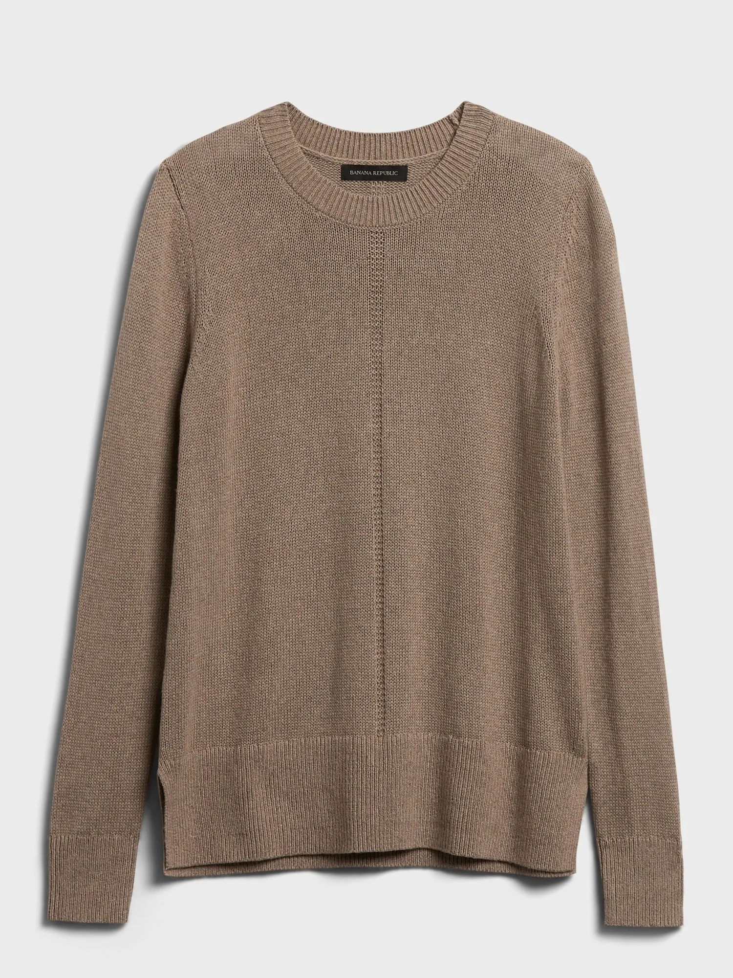 Cotton-Hemp Crew-Neck Sweater in Maplewood Taupe