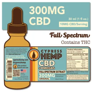 Cypress Hemp Full Spectrum 300mg CBD OMEGAS Drops - Original
