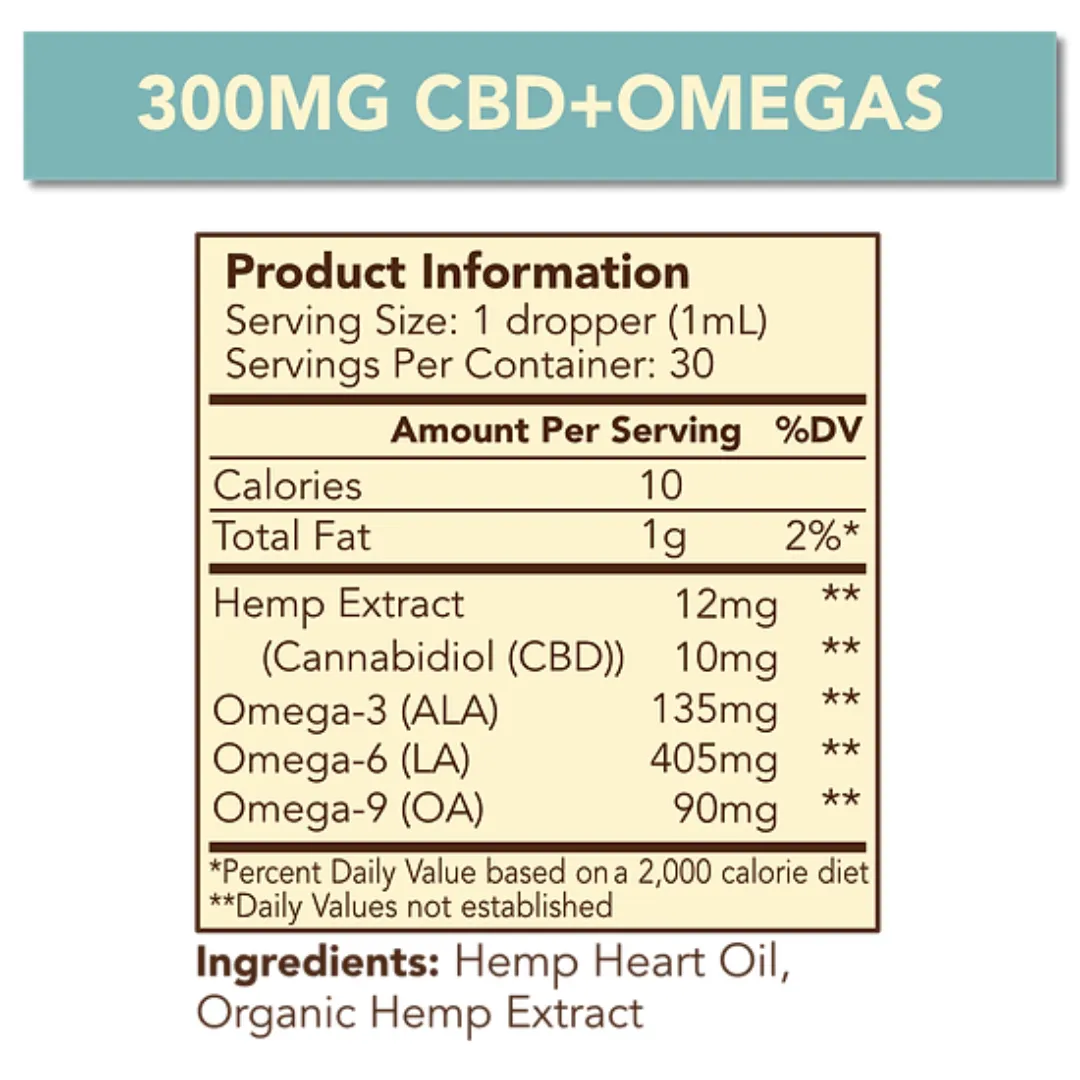 Cypress Hemp Full Spectrum 300mg CBD OMEGAS Drops - Original