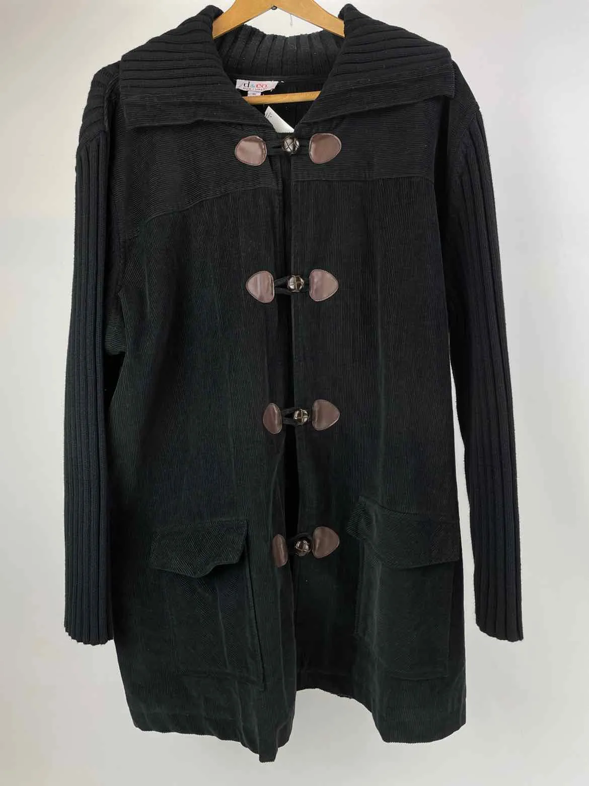 D & CO Size 2X Black corduroy Coat