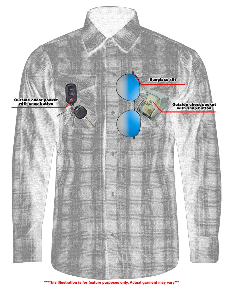 DS4681 Men's Flannel Shirt -Blue and Black