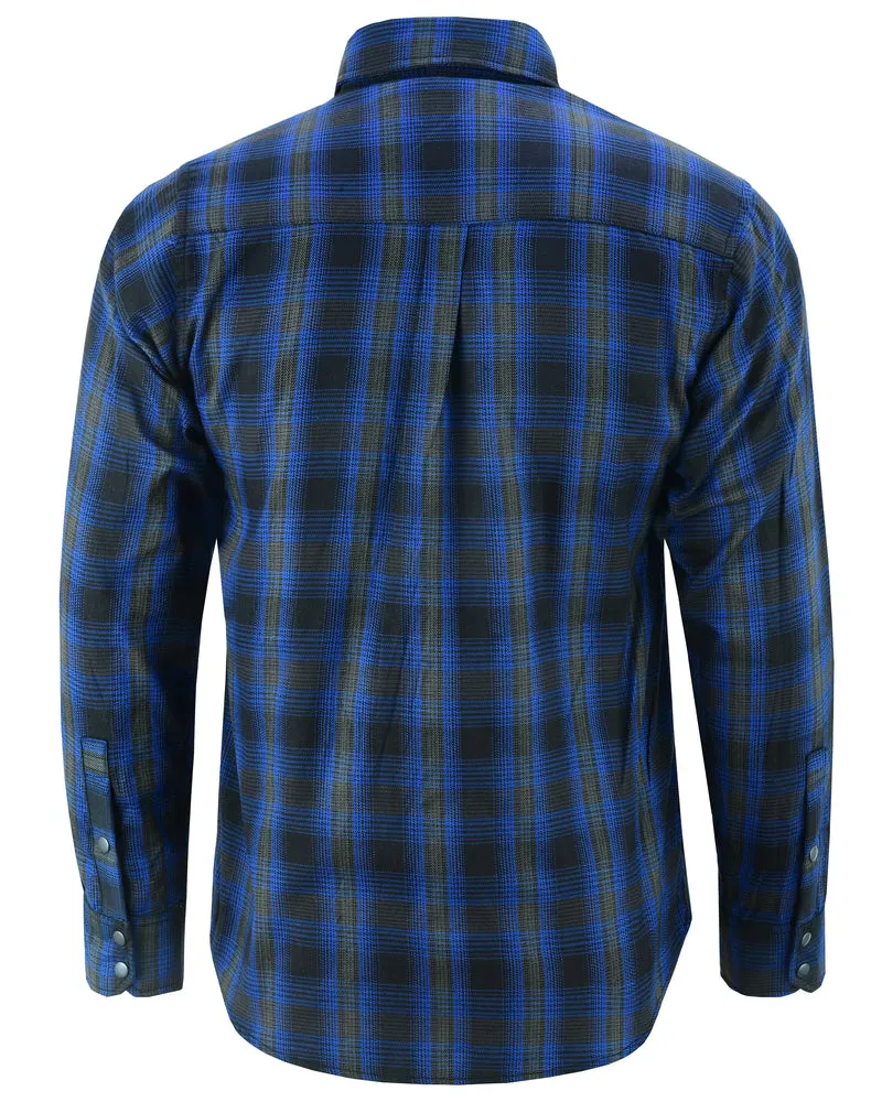 DS4681 Men's Flannel Shirt -Blue and Black