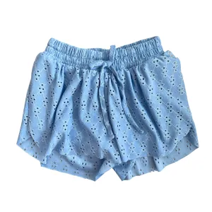 Eyelet Butterfly Shorts - Blue