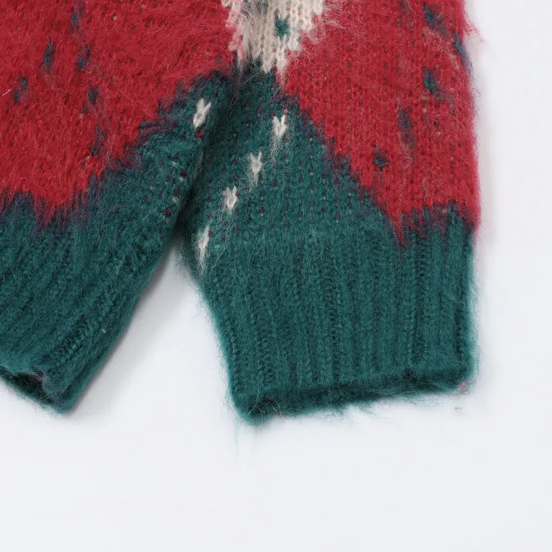 Faire Echo Lazy Style Pink Cat Mohair Sweater