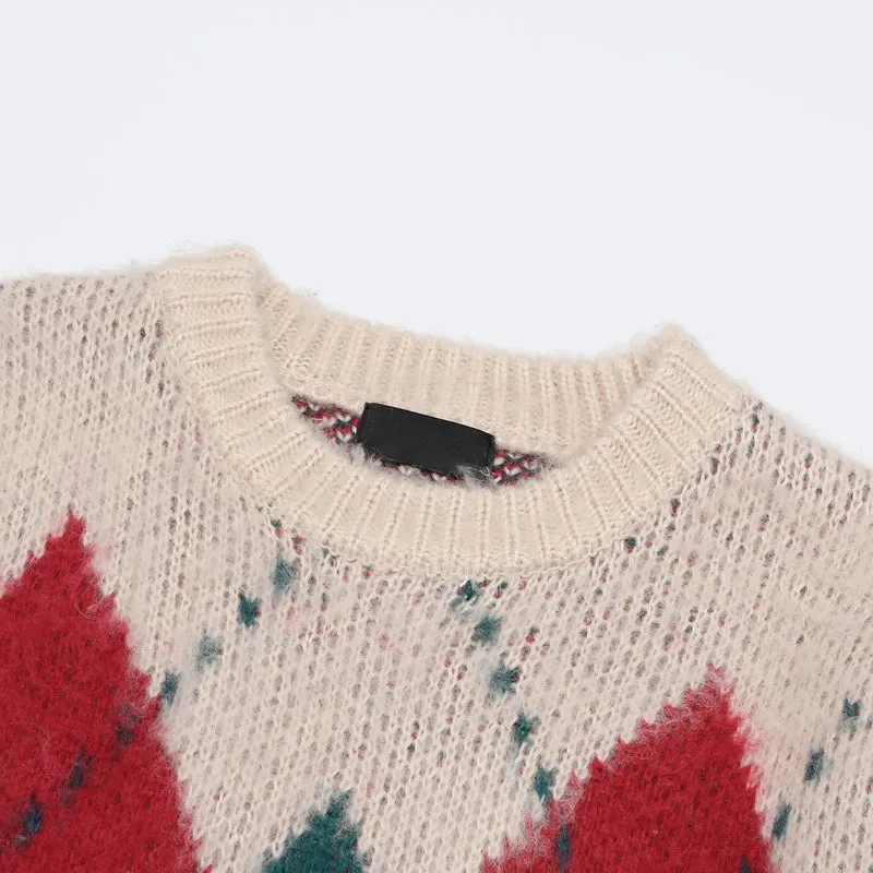 Faire Echo Lazy Style Pink Cat Mohair Sweater