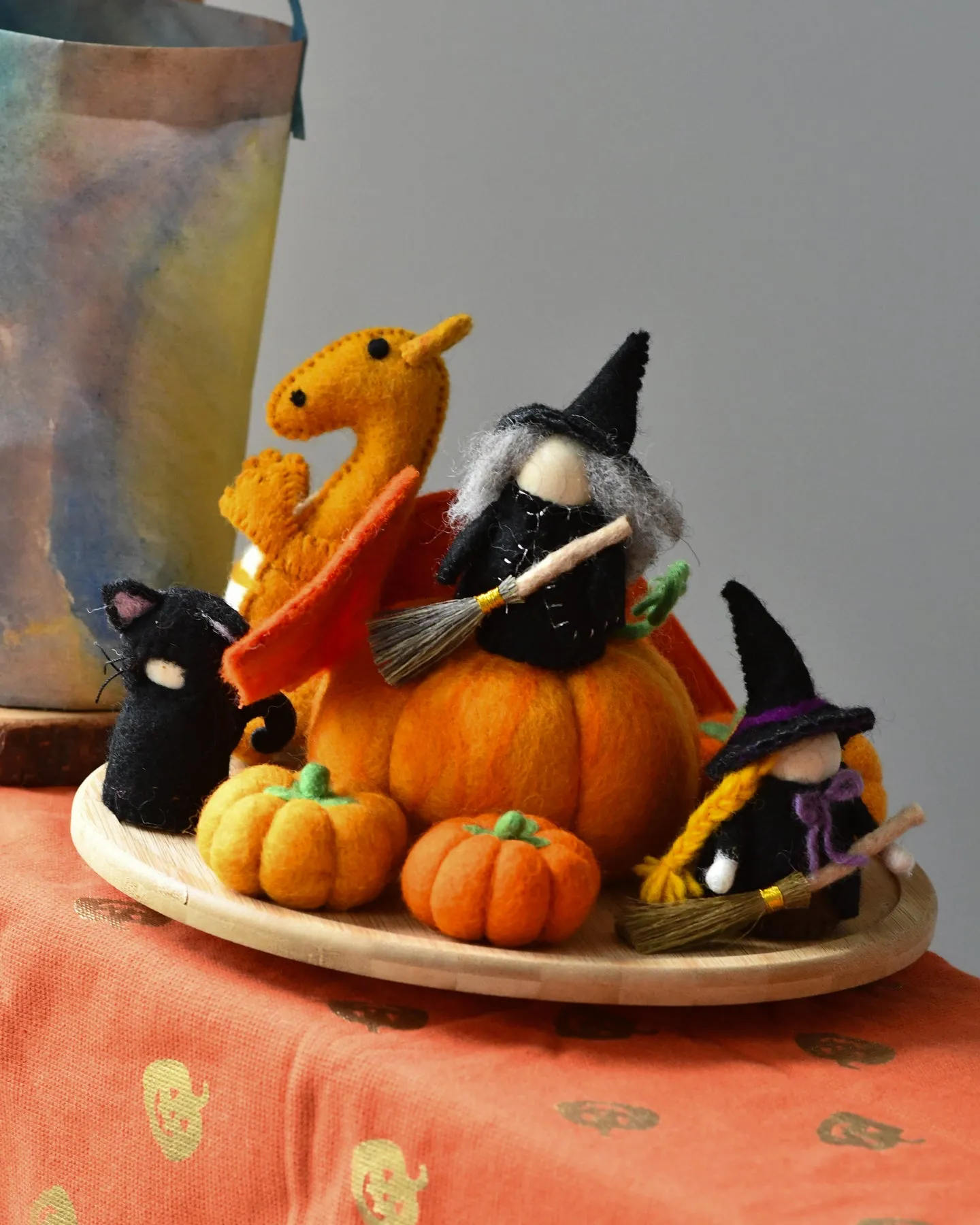 Felt Black Cat Peg Doll