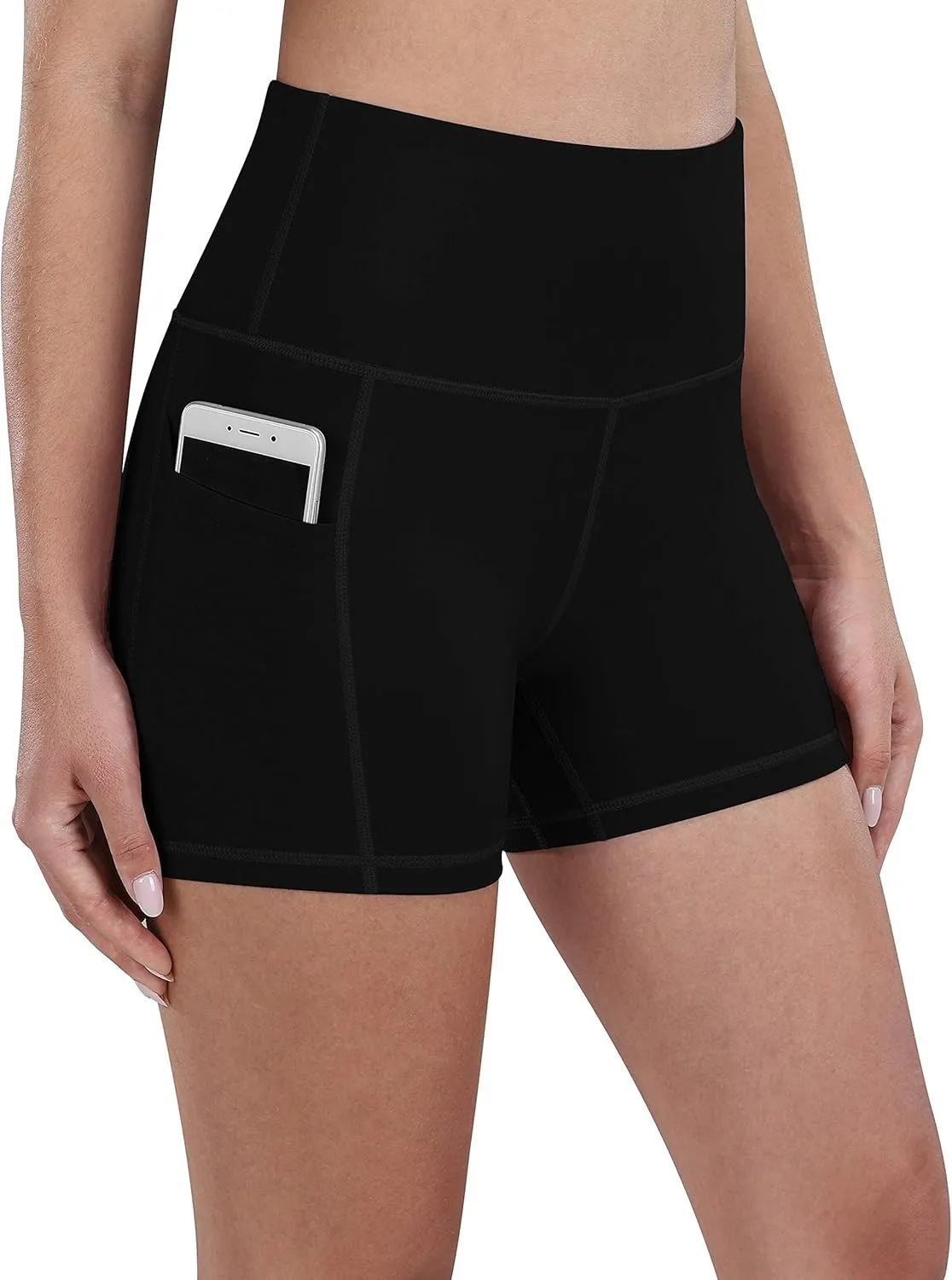 Fengbay 2 Pack 8" /5" Biker Shorts for Women with Pockets, High Waist Workout Shorts for Women Compression Yoga Shorts