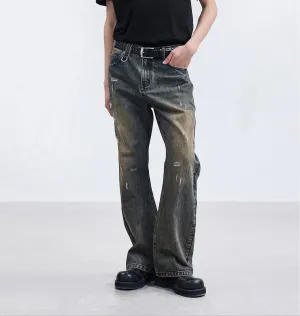 Frayed Straight Denim Pants