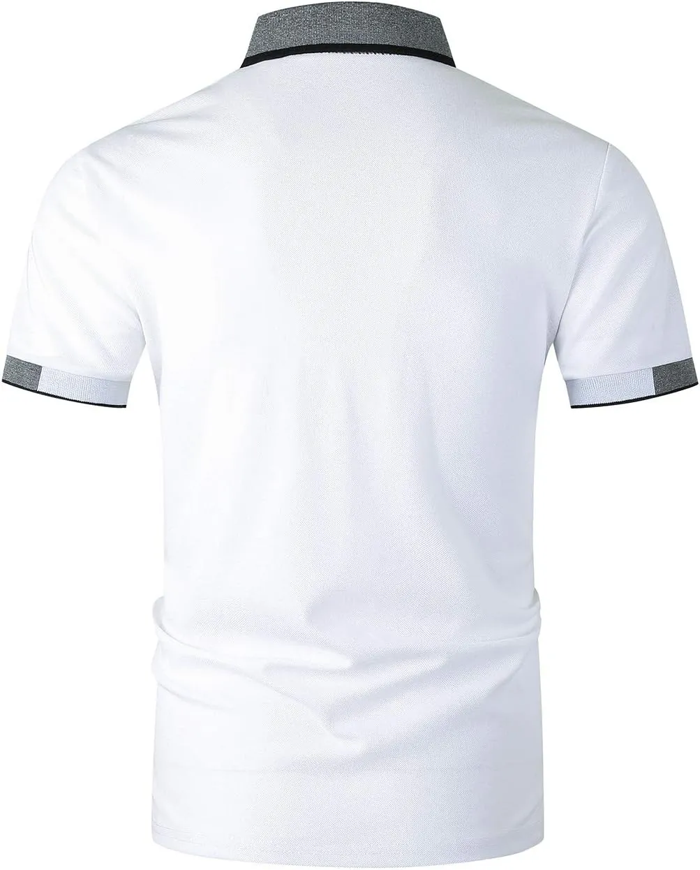 GHYUGR Men's Polo Shirts Short Sleeve Polo Casual Contrast Color Splice T-Shirt