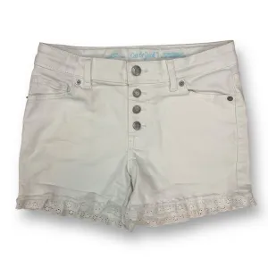 Girls Cat & Jack Size 10/12 White Denim Lace Trimmed Jean Shorts