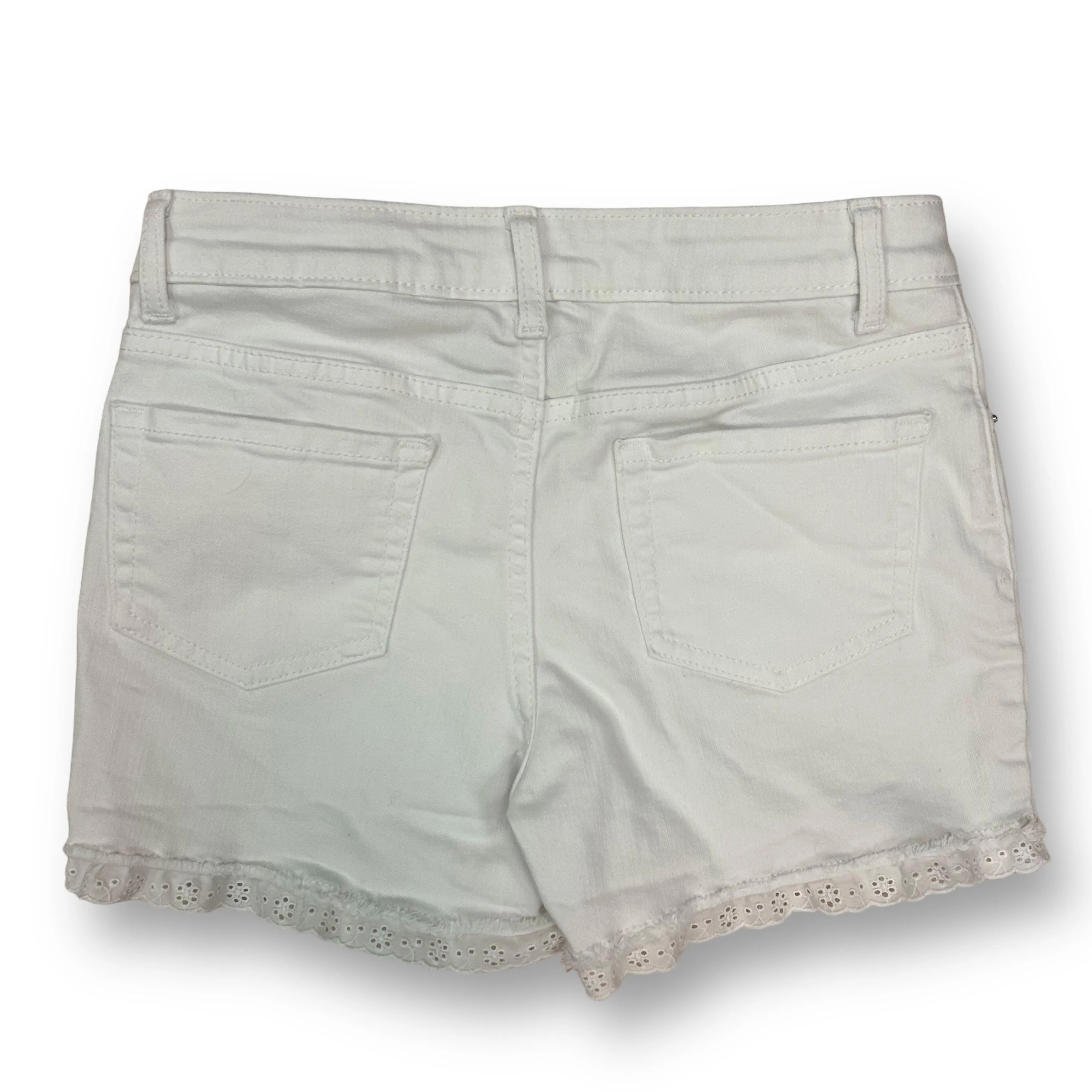 Girls Cat & Jack Size 10/12 White Denim Lace Trimmed Jean Shorts