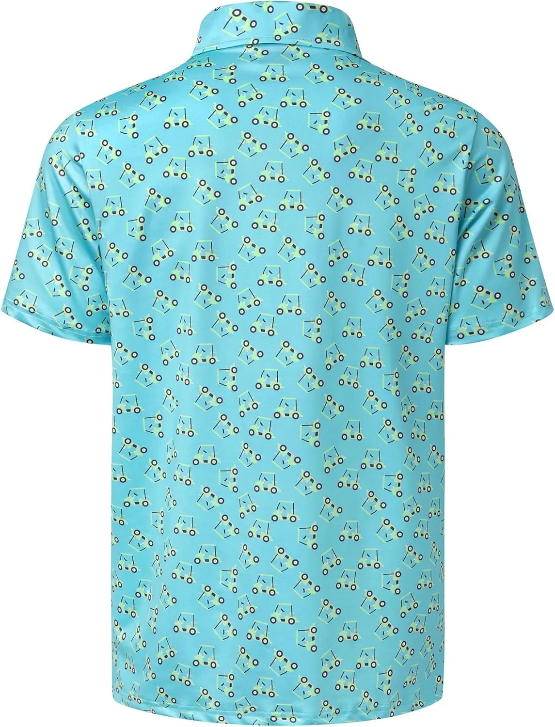 Hardaddy Men's Moisture Wicking Polo Shirts Printed Dry Fit Short Sleeve Collared Golf Shirt