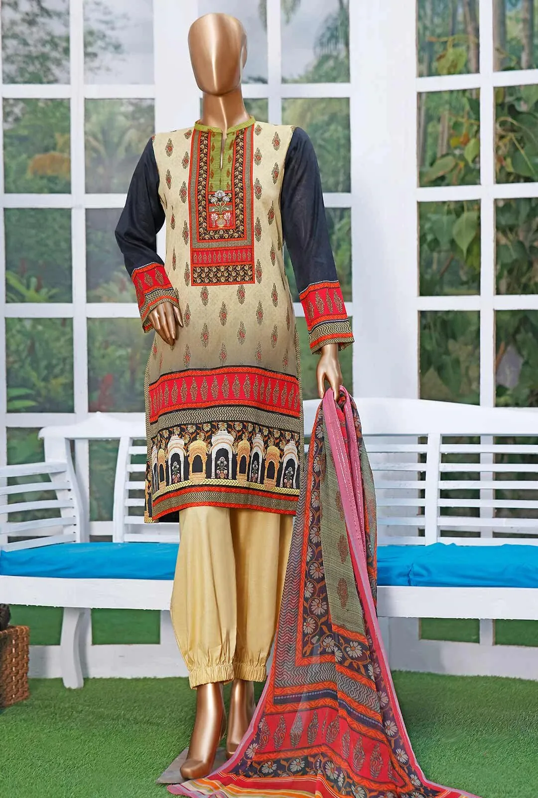 HZ Diamond Supreme Unstitched 3 Piece Lawn Collection'2022-DS-13