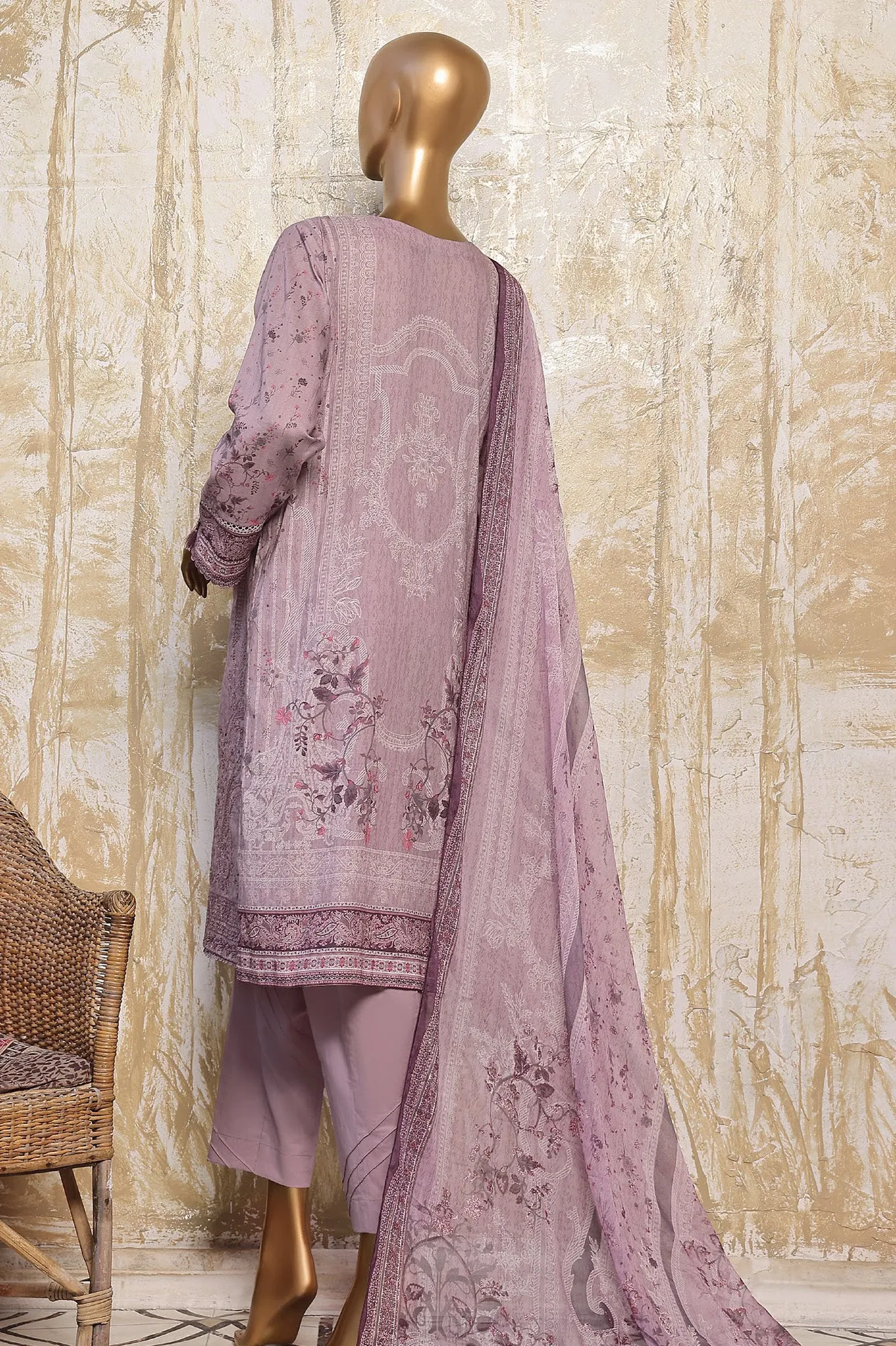 HZ Premium Unstitched 3 Piece Festive Digital Printed Emb Lawn Collection'2024-PFC-783
