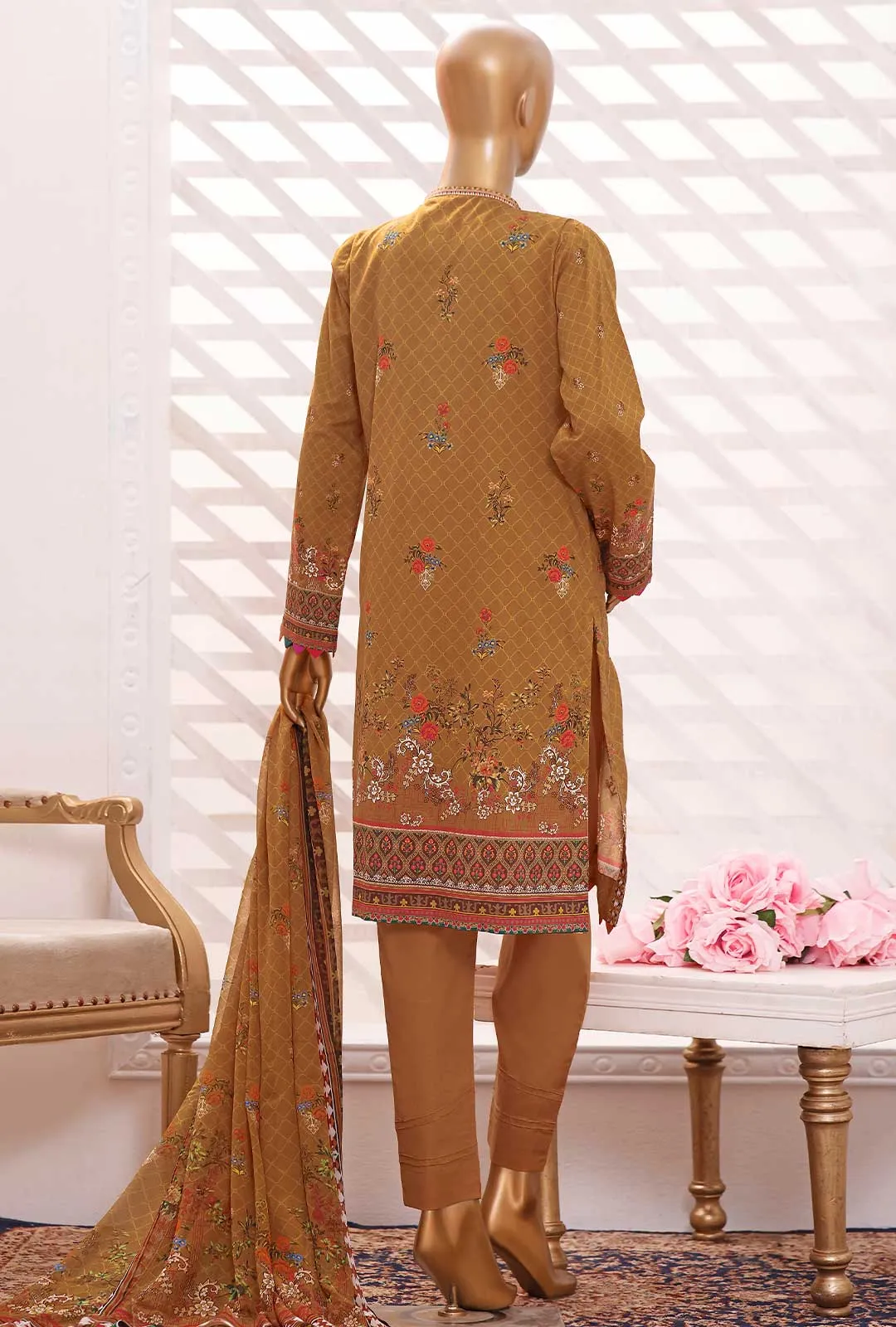 HZ Unstitched 3 Piece Premium Lawn CH-02 Collection'2022-PEL-1004