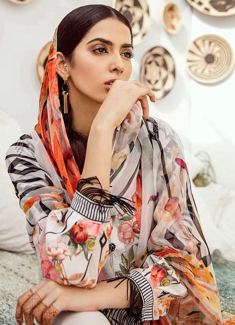 Iznik Chinon Lawn Collection Vol 3 2019 – 10  Whisper White