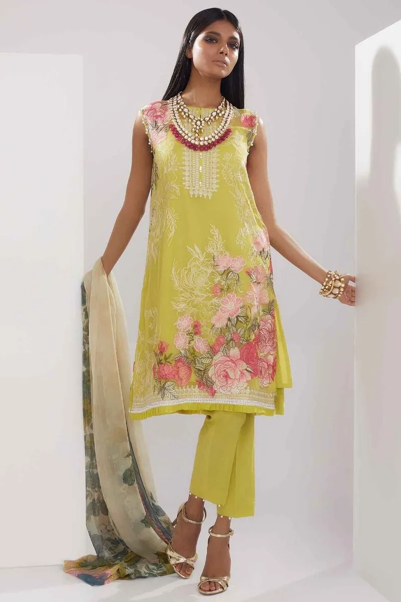 Khaadi Luxury Collection 2018 – P18205 Yellow