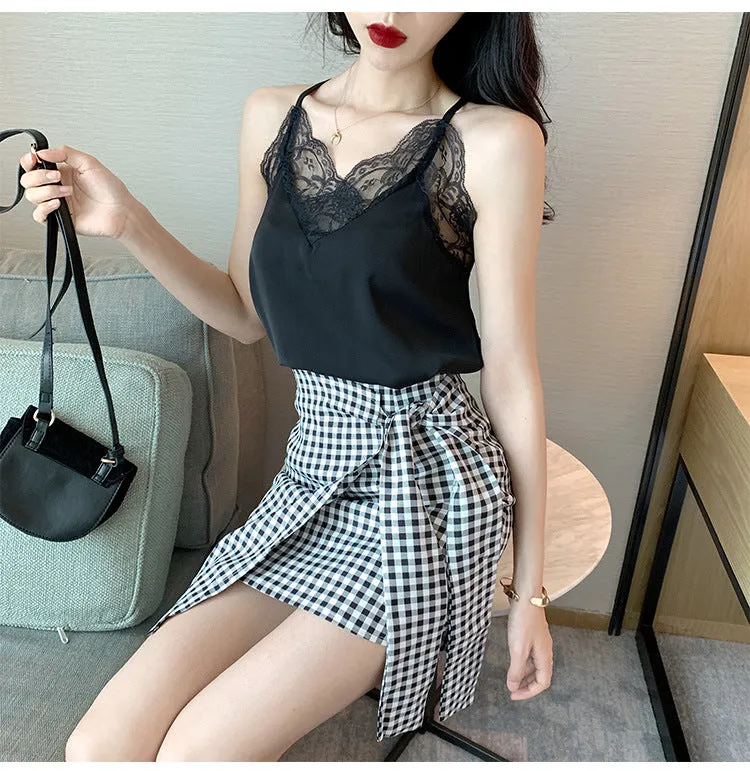 Lace stitching camisole
