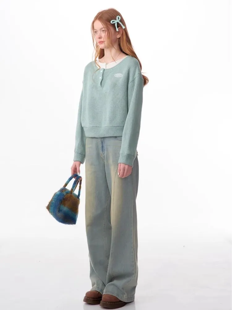 Lazy wind false two-piece sweater【s0000006148】