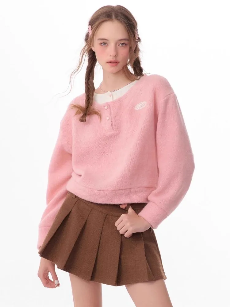 Lazy wind false two-piece sweater【s0000006148】
