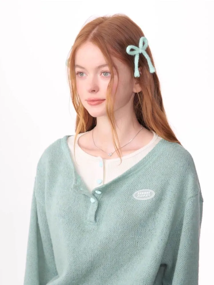 Lazy wind false two-piece sweater【s0000006148】